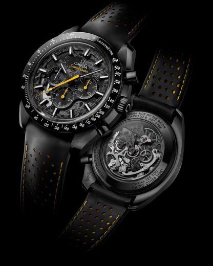 Omega Apollo 8 Speedmaster Dark Side of the Moon 44,25 mm, czarna ceramika na gumowym pasku 310.92.44.50.01.001 - obrazek 3