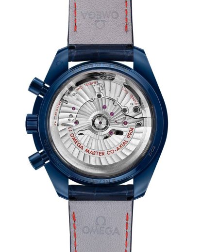 Omega Blue Side Of The Moon Speedmaster Moonphase 44,25 mm, niebieska ceramika na skórzanym pasku 304.93.44.52.03.002 - obrazek 2