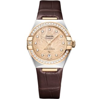 Omega Constellation 29 mm, stal - złoto Moonshine™ na aligatorze 131.28.29.20.58.001
