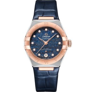 Omega Constellation 29 mm, stal - złoto Sedna™ na skórzanym pasku 131.23.29.20.99.003