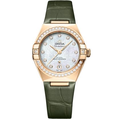 Omega Constellation 29 mm, złoto Moonshine™ na aligatorze 131.58.29.20.55.003