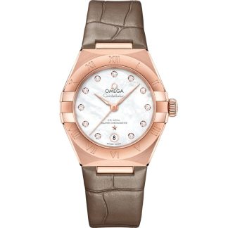 Omega Constellation 29 mm, złoto Sedna™ na skórzanym pasku 131.53.29.20.55.002