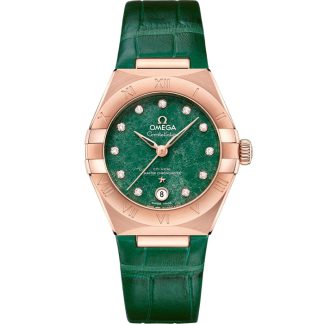 Omega Constellation 29 mm, złoto Sedna™ na skórzanym pasku 131.53.29.20.99.002