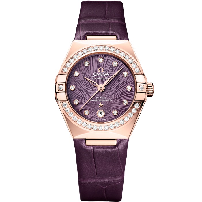 Omega Constellation 29 mm, złoty Sedna™ na aligatorze 131.58.29.20.60.002