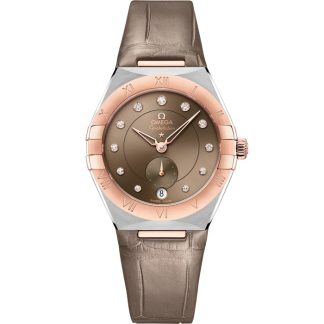 Omega Constellation 34 mm, stal - złoto Sedna™ na skórzanym pasku 131.23.34.20.63.001