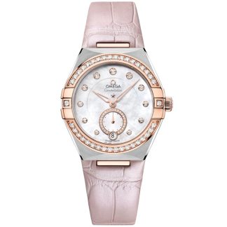 Omega Constellation 34 mm, stal - złoto Sedna™ na skórzanym pasku 131.28.34.20.55.001