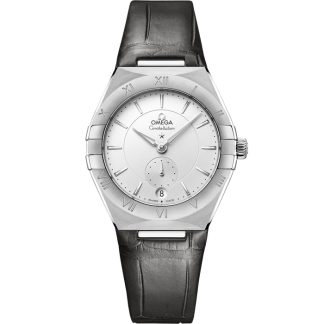 Omega Constellation 34 mm, stalowy na skórzanym pasku 131.13.34.20.02.001