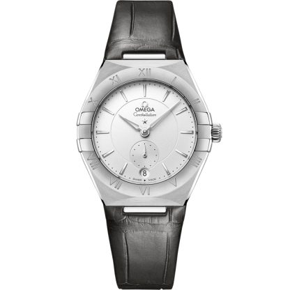 Omega Constellation 34 mm, stalowy na skórzanym pasku 131.13.34.20.02.001