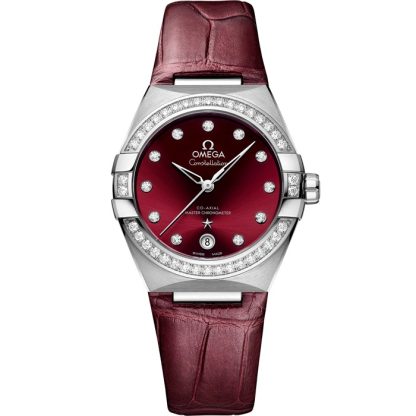 Omega Constellation 36 mm, stalowy na skórzanym pasku 131.18.36.20.61.001