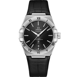 Omega Constellation 39 mm, stalowy na skórzanym pasku 131.13.39.20.01.001