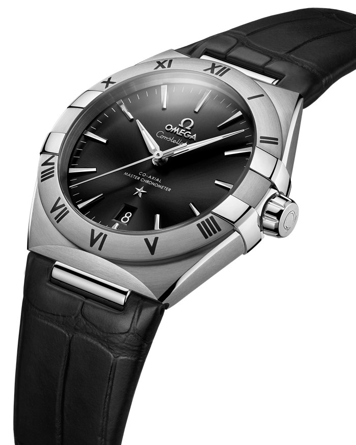 Omega Constellation 39 mm, stalowy na skórzanym pasku 131.13.39.20.01.001 - obrazek 3