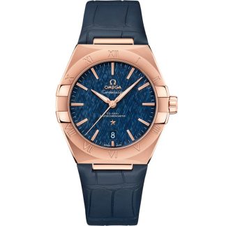 Omega Constellation 39 mm, złoto Sedna™ na skórzanym pasku 131.53.39.20.03.001