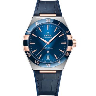 Omega Constellation 41 mm, stal - złoto Sedna™ na skórzanym pasku 131.23.41.21.03.001