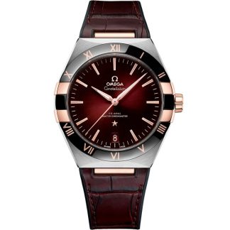 Omega Constellation 41 mm, stal - złoto Sedna™ na skórzanym pasku 131.23.41.21.11.001