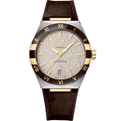 Omega Constellation 41 mm, stal - żółte złoto na skórzanym pasku 131.23.41.21.06.002