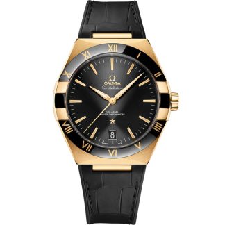 Omega Constellation 41 mm, żółte złoto na skórzanym pasku 131.63.41.21.01.001