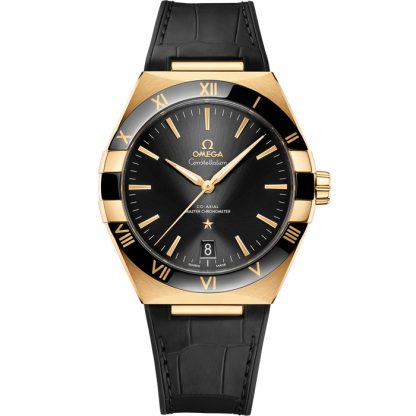 Omega Constellation 41 mm, żółte złoto na skórzanym pasku 131.63.41.21.01.001