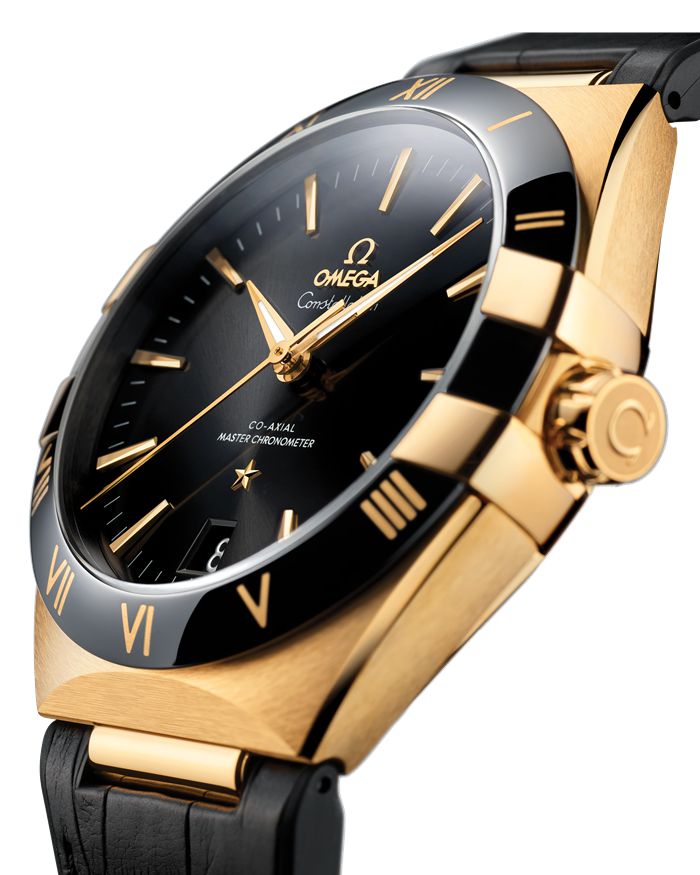 Omega Constellation 41 mm, żółte złoto na skórzanym pasku 131.63.41.21.01.001 - obrazek 3