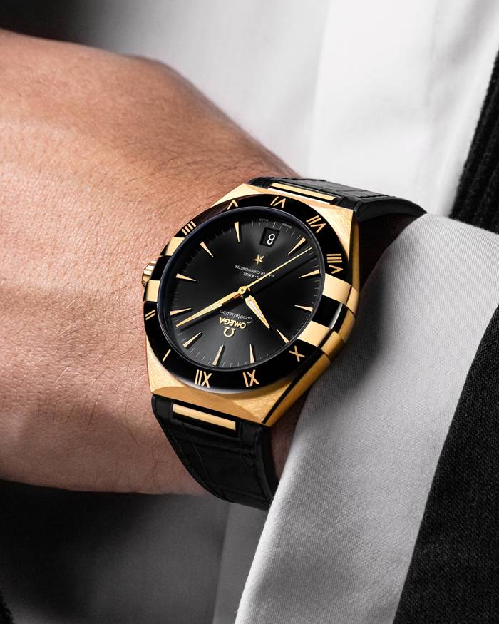 Omega Constellation 41 mm, żółte złoto na skórzanym pasku 131.63.41.21.01.001 - obrazek 4