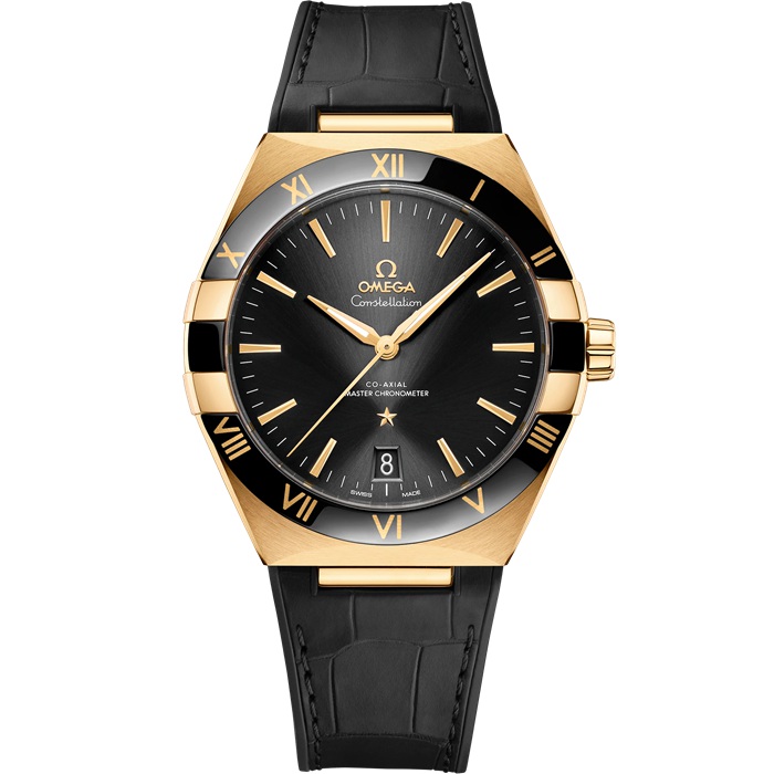 Omega Constellation 41 mm, żółte złoto na skórzanym pasku 131.63.41.21.01.001