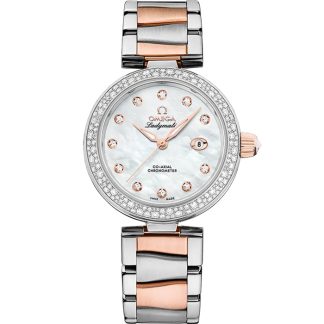 Omega De Ville Ladymatic 34 mm, stal - złoto Sedna™ na stalowym pasku - złoto Sedna™ 425.25.34.20.55.004
