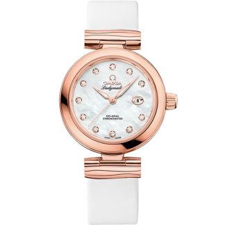 Omega De Ville Ladymatic 34 mm, złoto Sedna™ na skórzanym pasku 425.62.34.20.55.004