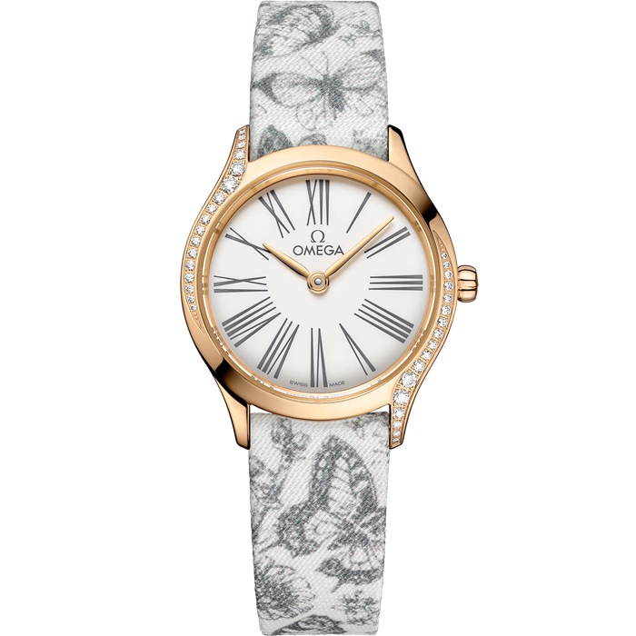 Omega De Ville Mini Trésor 26 mm, Moonshine™ złoty na toile de jouy 428.57.26.60.04.002