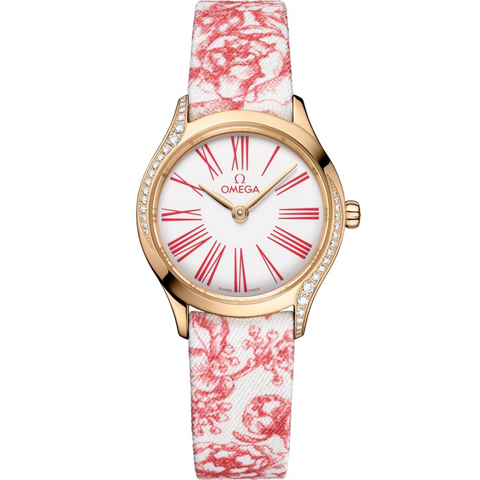 Omega De Ville Mini Trésor 26 mm, Moonshine™ złoty na toile de jouy 428.57.26.60.04.003