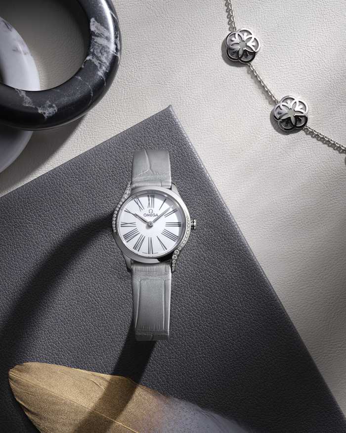 Omega De Ville Mini Trésor 26 mm, stalowy na pasku ze skóry aligatora 428.18.26.60.04.001 - obrazek 5