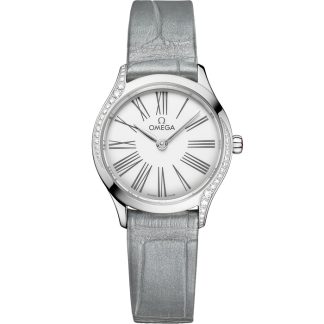 Omega De Ville Mini Trésor 26 mm, stalowy na pasku ze skóry aligatora 428.18.26.60.04.001