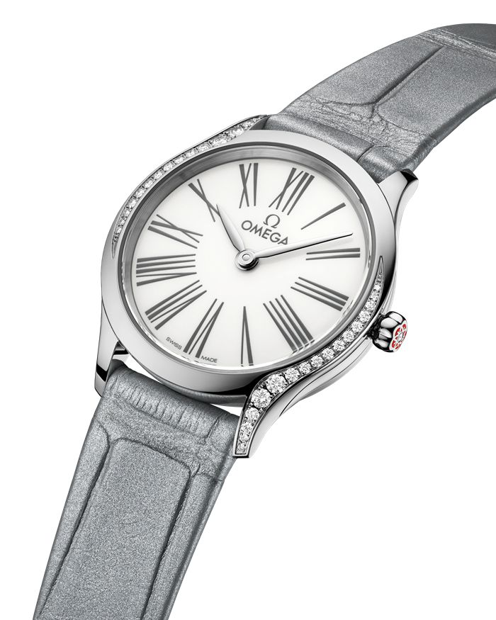 Omega De Ville Mini Trésor 26 mm, stalowy na pasku ze skóry aligatora 428.18.26.60.04.001 - obrazek 3