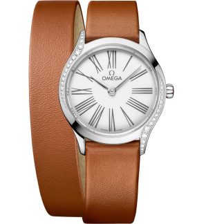Omega De Ville Mini Trésor 26 mm, stalowy na skórzanym pasku 428.17.26.60.04.005