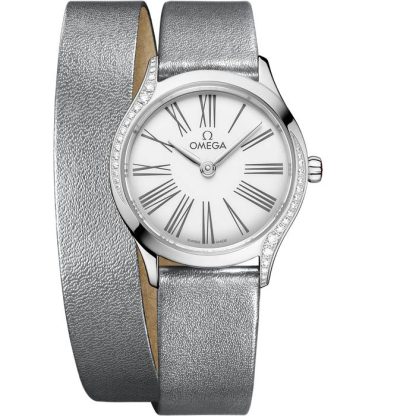 Omega De Ville Mini Trésor 26 mm, stalowy na skórzanym pasku 428.17.26.60.04.006