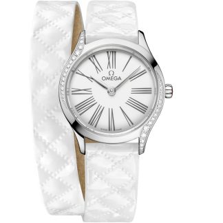 Omega De Ville Mini Trésor 26 mm, stalowy na skórzanym pasku 428.17.26.60.04.008