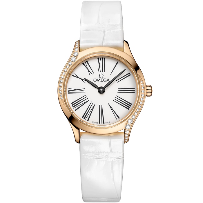 Omega De Ville Mini Trésor 26 mm, złoto Moonshine™ na aligatorze 428.58.26.60.04.001