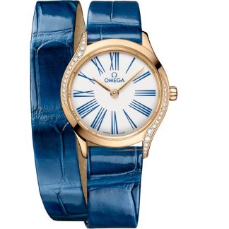 Omega De Ville Mini Trésor 26 mm, złoto Moonshine™ na aligatorze 428.58.26.60.04.002