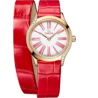 Omega De Ville Mini Trésor 26 mm, złoto Moonshine™ na aligatorze 428.58.26.60.04.003