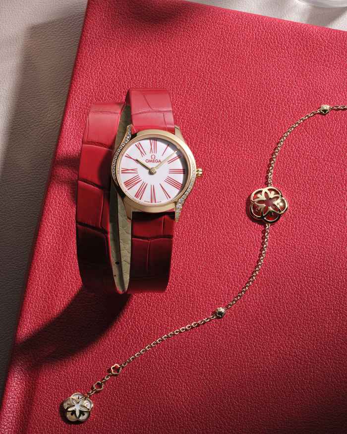 Omega De Ville Mini Trésor 26 mm, złoto Moonshine™ na aligatorze 428.58.26.60.04.003 - obrazek 3