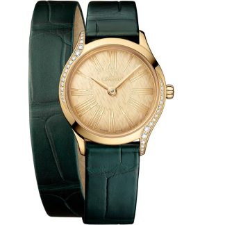 Omega De Ville Mini Trésor 26 mm, złoto Moonshine™ na aligatorze 428.58.26.60.99.002