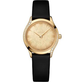 Omega De Ville Mini Trésor 26 mm, złoto Moonshine™ na pasku z tkaniny 428.57.26.60.99.001