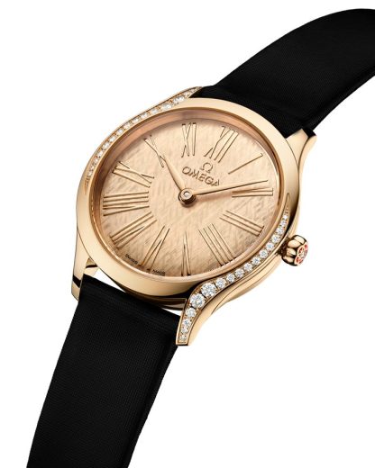 Omega De Ville Mini Trésor 26 mm, złoto Moonshine™ na pasku z tkaniny 428.57.26.60.99.001 - obrazek 3