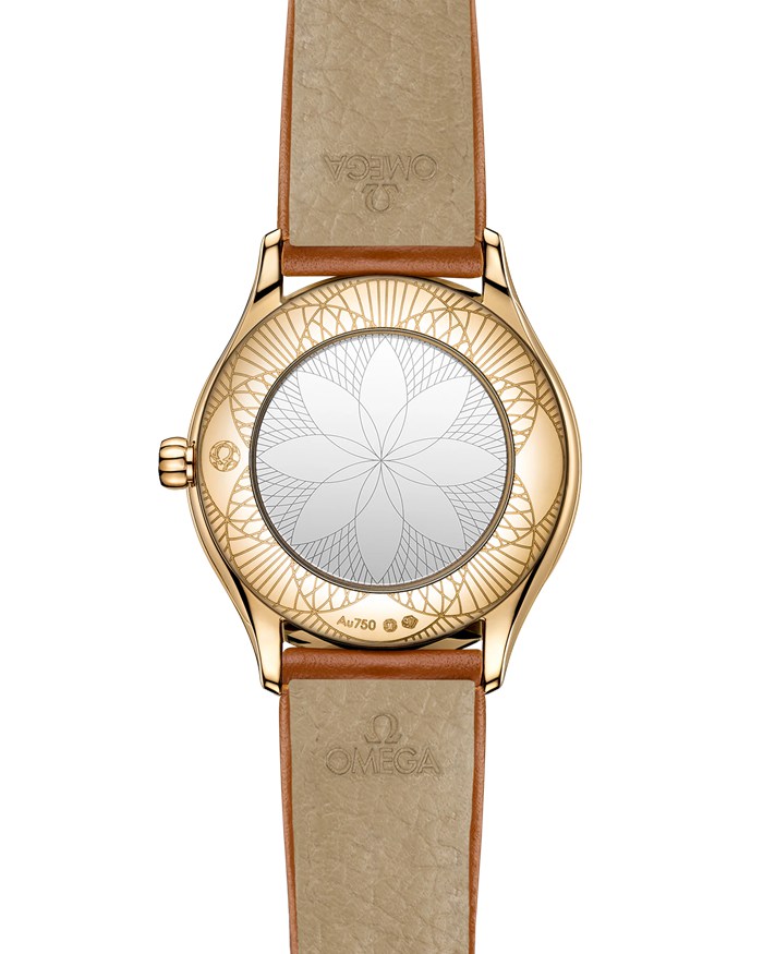Omega De Ville Mini Trésor 26 mm, złoto Moonshine™ na skórzanym pasku 428.57.26.60.04.004 - obrazek 2