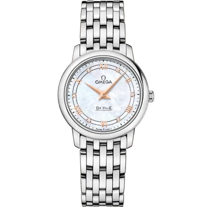 Omega De Ville Prestige 27,4 mm, stalowy na stalowym pasku 424.10.27.60.55.001