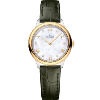 Omega De Ville Prestige 27,5 mm, stal - żółte złoto na skórzanym pasku 434.23.28.60.55.001