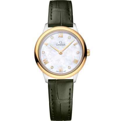 Omega De Ville Prestige 27,5 mm, stal - żółte złoto na skórzanym pasku 434.23.28.60.55.001