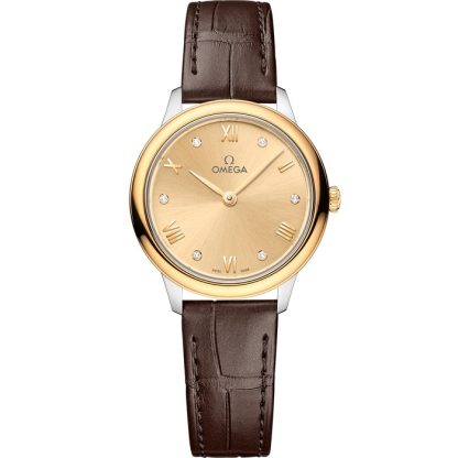 Omega De Ville Prestige 27,5 mm, stal - żółte złoto na skórzanym pasku 434.23.28.60.58.001