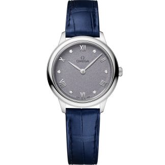 Omega De Ville Prestige 27,5 mm, stalowy na skórzanym pasku 434.13.28.60.53.001