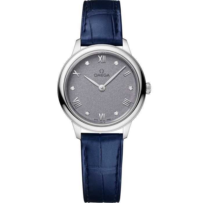 Omega De Ville Prestige 27,5 mm, stalowy na skórzanym pasku 434.13.28.60.53.001