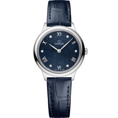 Omega De Ville Prestige 27,5 mm, stalowy na skórzanym pasku 434.13.28.60.53.002