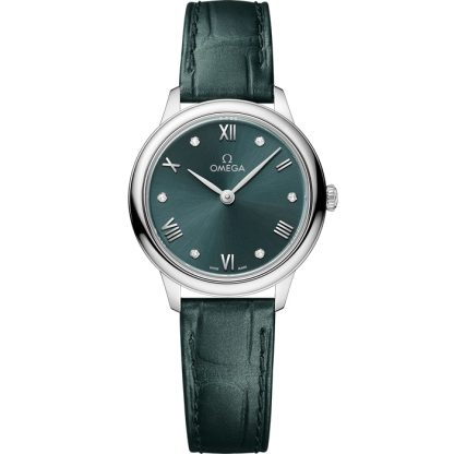Omega De Ville Prestige 27,5 mm, stalowy na skórzanym pasku 434.13.28.60.60.001